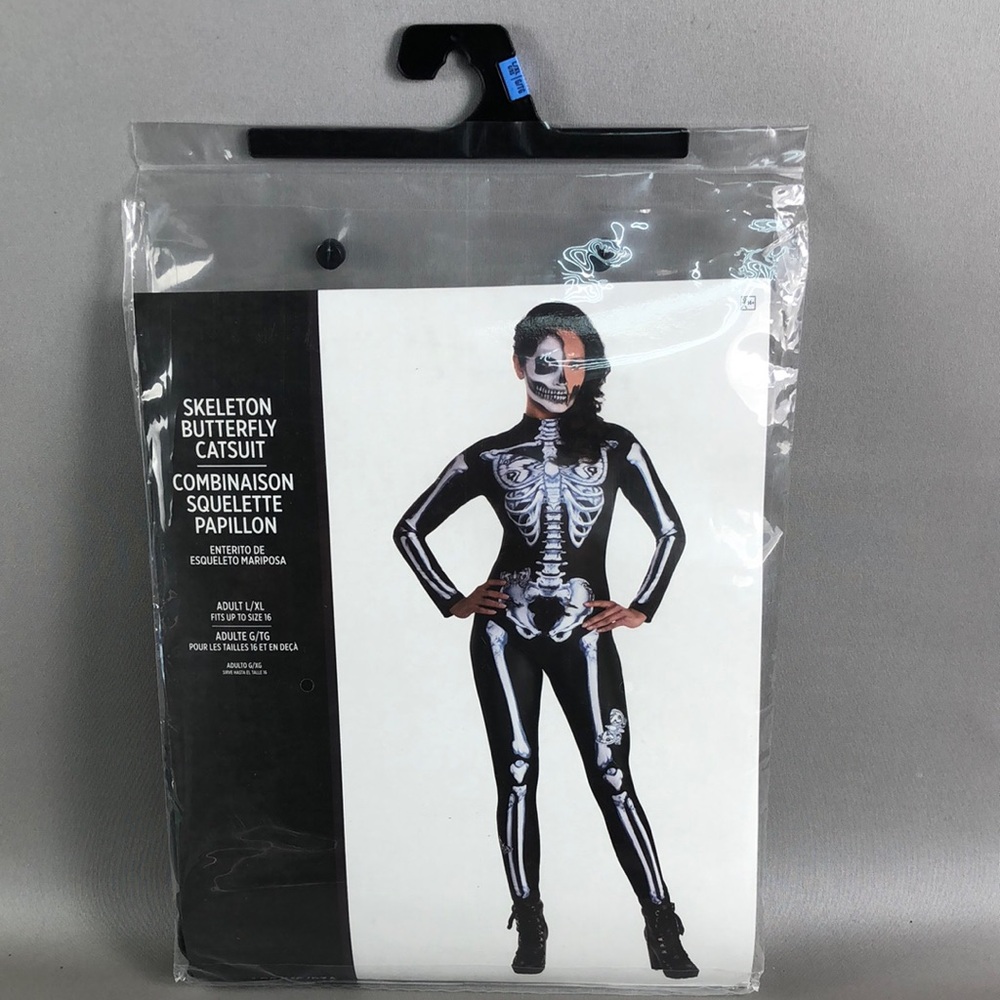 Kids Black Skeleton Butterfly Catsuit Costume